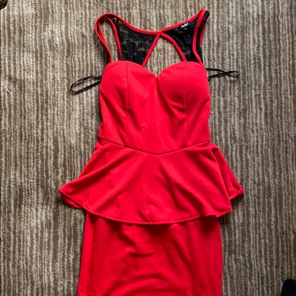 papaya red dress